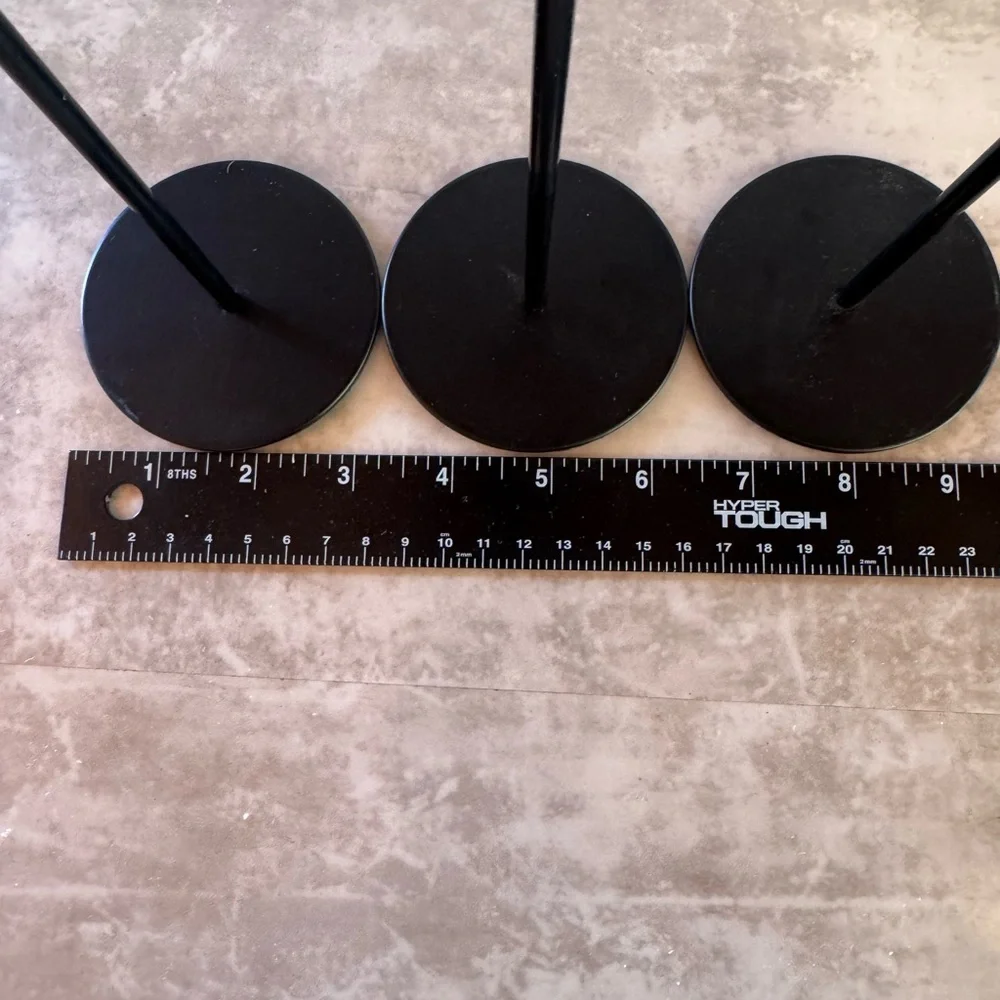 Black Metal Tapered Candle Holders Set of 3 - Sleek Modern Home Accent